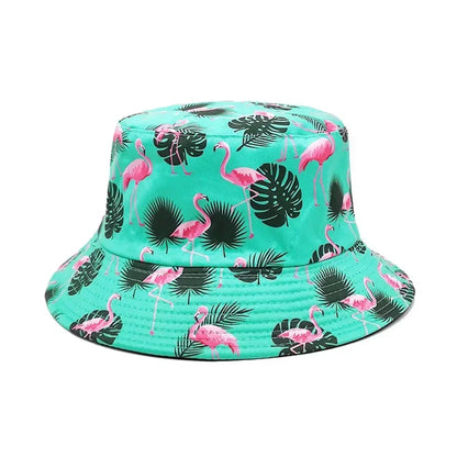 Unisex Flamingo Print Reversible Bucket Hat