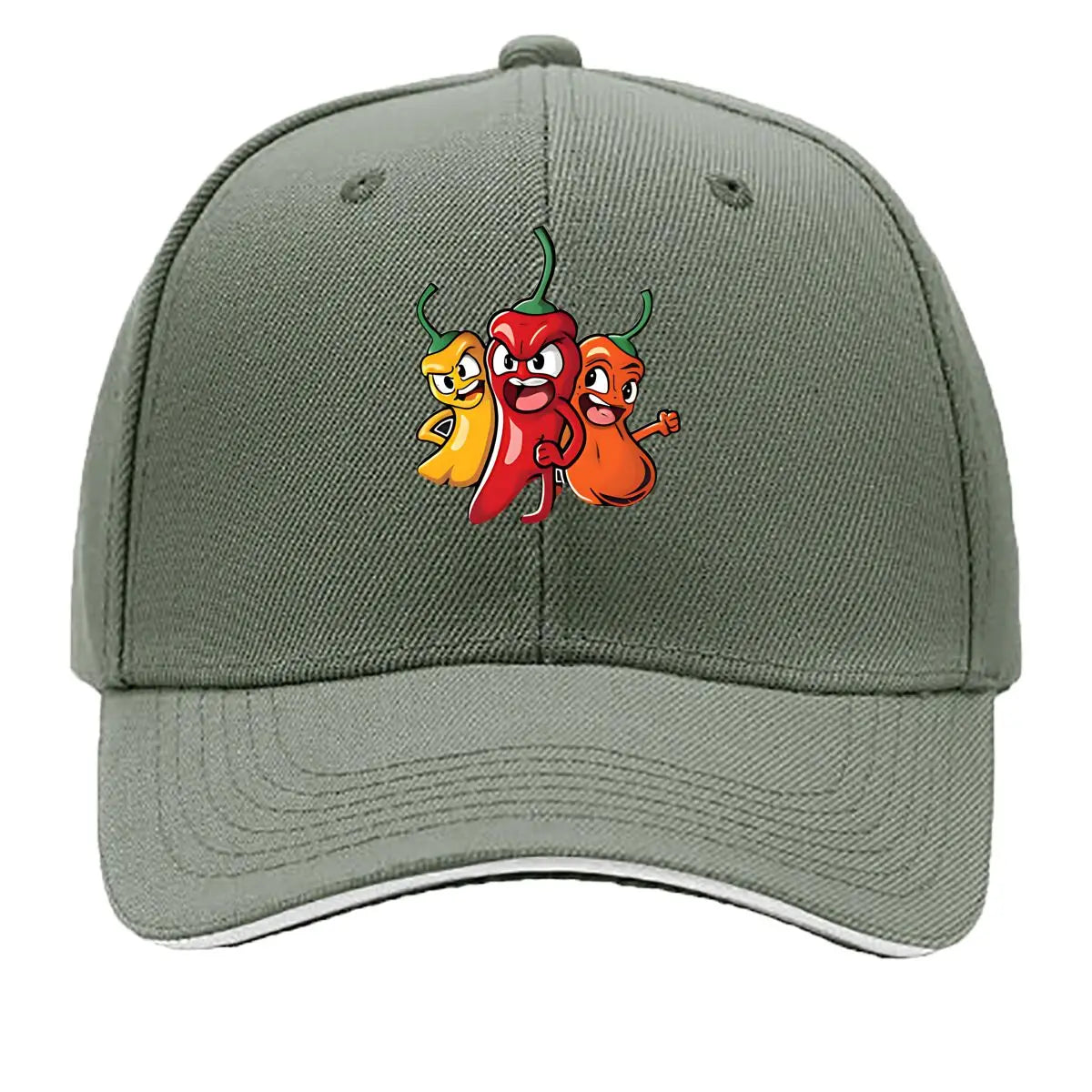 Colorful Cartoon Chili Vinyl Sticker Hip Hop Sandwich Baseball Cap