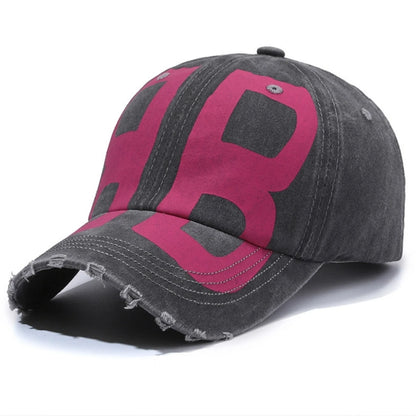 BB Letter Distressed Washed Baseball Cap