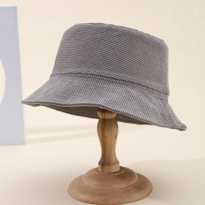Retro Corduroy Winter Bucket Hat