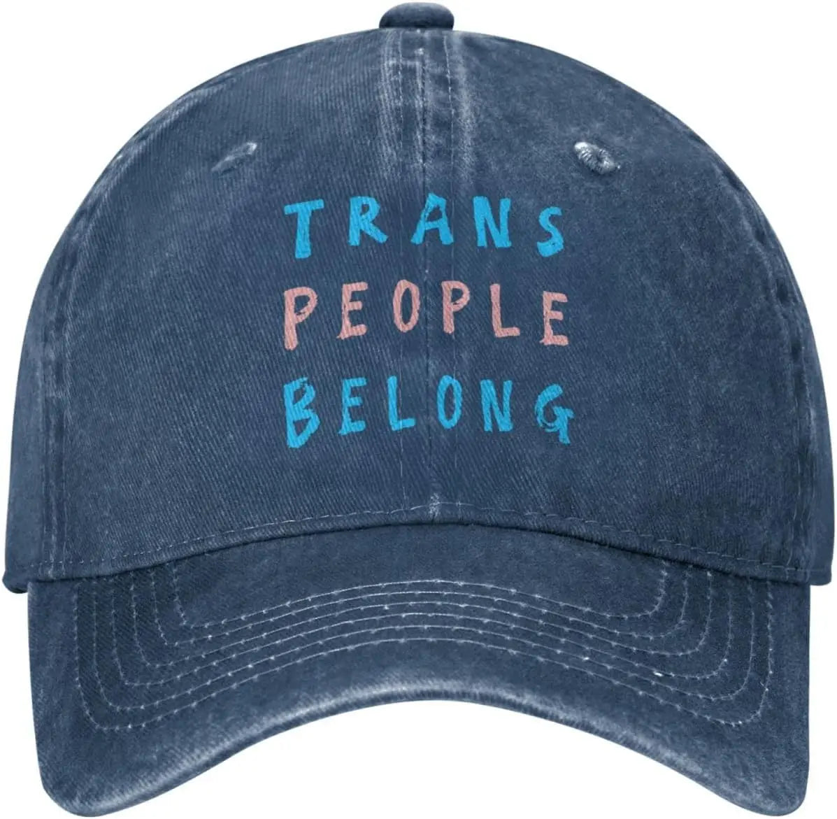 Trans People Belong Washed Cotton Baseball Cap