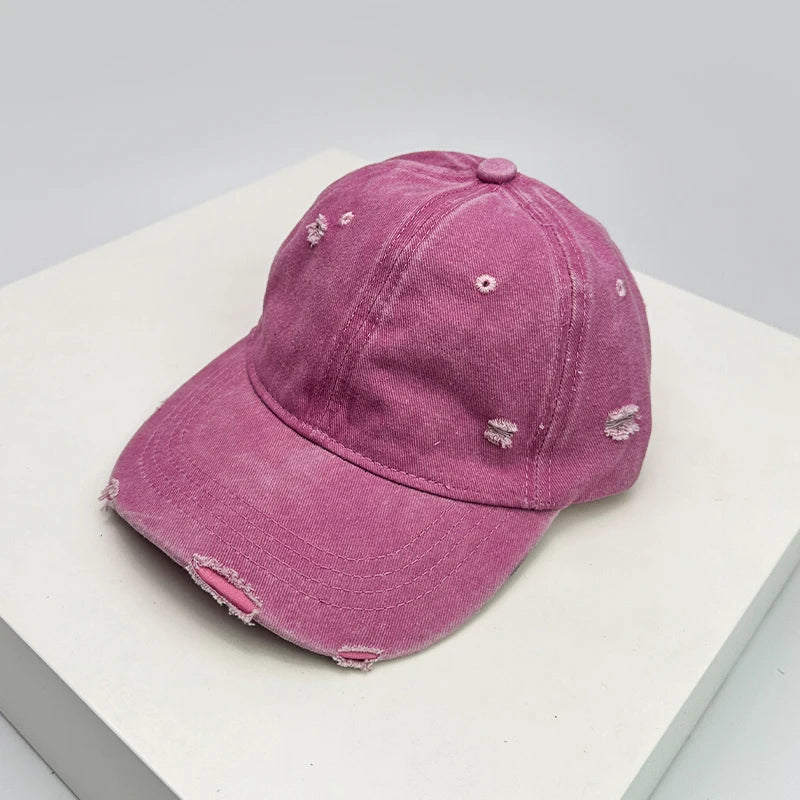 Broken Style Solid Vintage Baseball Cap