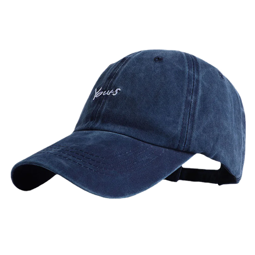 Unisex Yours Letter Embroidery Washed Cotton Baseball Cap