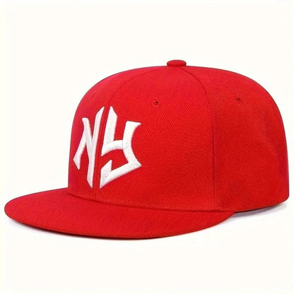 NY Embroidered Classic Flat Brim Cap