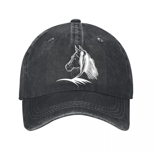 Vintage Horse Washed Cotton Adjustable Baseball Cap