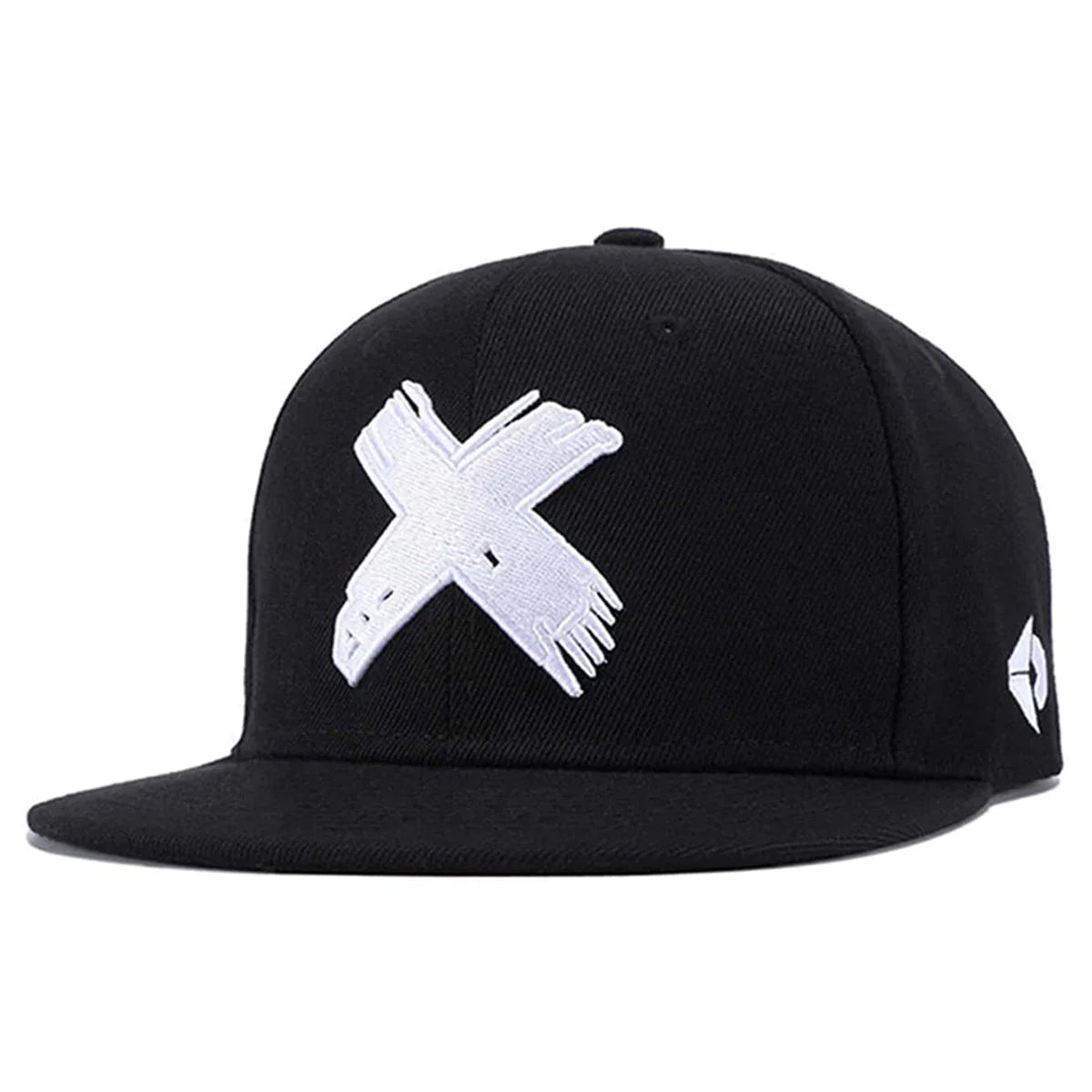 X Letter Embroidery Adjustable Snapback Cap