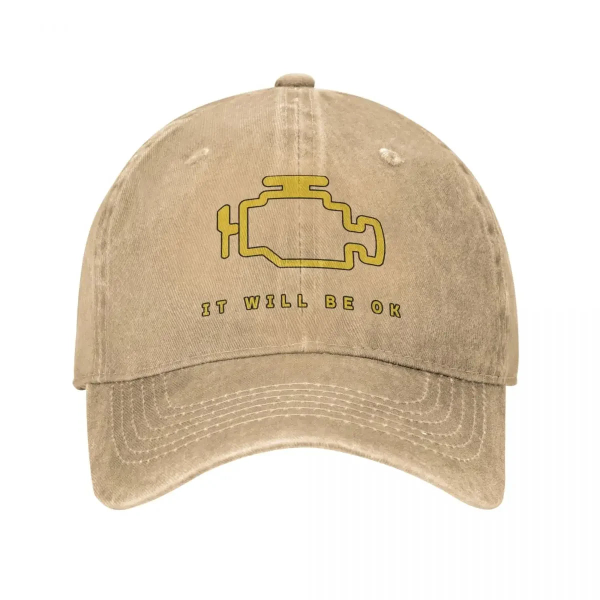 Mechanic Check Engine Light Washed Baseball Cap