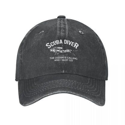 Vintage Washed Scuba Diving Cotton Baseball Cap