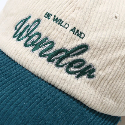 WONDER Corduroy Embroidered Winter Baseball Cap
