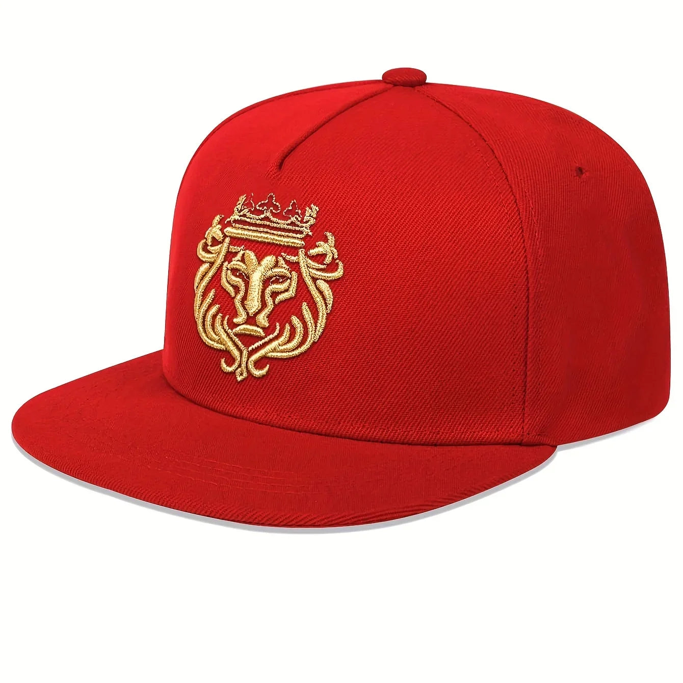 Unisex Lion Embroidered Cotton Hip Hop Snapback Cap