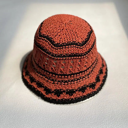 Korean Handmade Crochet Hollow Breathable Summer Bucket Hat
