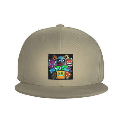 Geometry Dash Cute Geometric Game Graphic Snapback Cap
