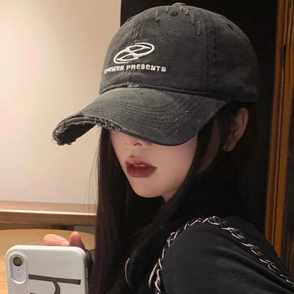 Retro Washed Letter Baseball Cap