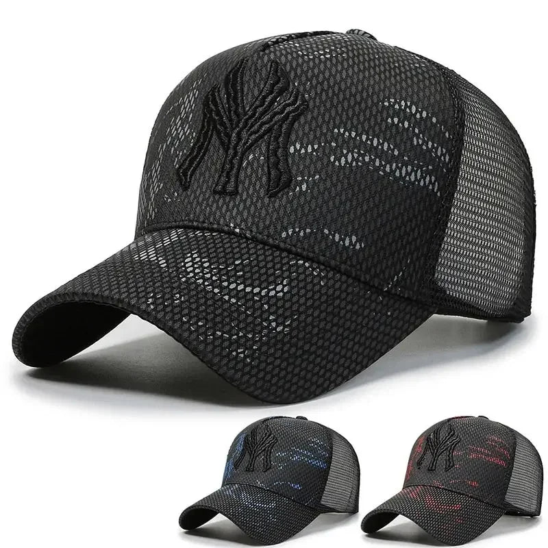 Korean Letter Breathable Mesh Duckbill Baseball Cap