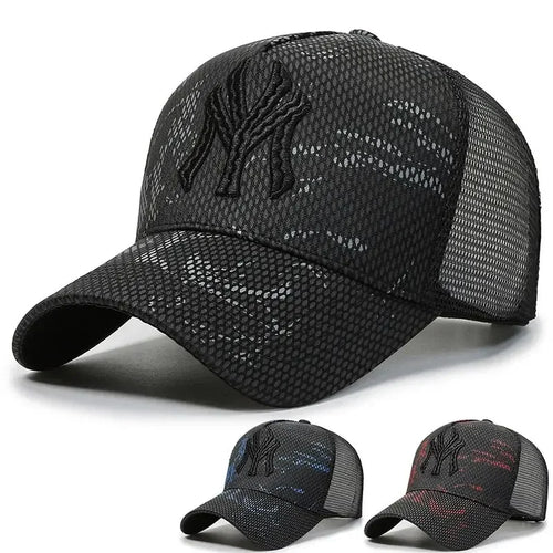 Korean Letter Breathable Mesh Duckbill Baseball Cap