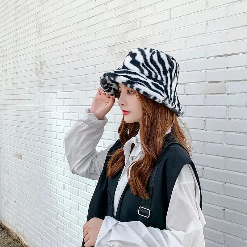 Faux Rabbit Fur Bucket Hat