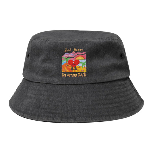 Bad Bunny Washed Denim Foldable Bucket Hat