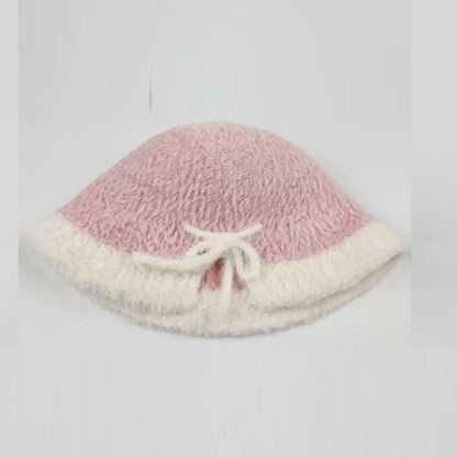 Korean Fluffy Thickened Winter Ear-Protection Plush Bucket Hat