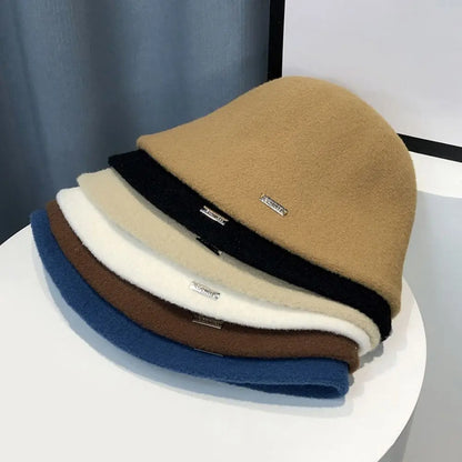 Retro Plush Woolen Warm Bucket Hat