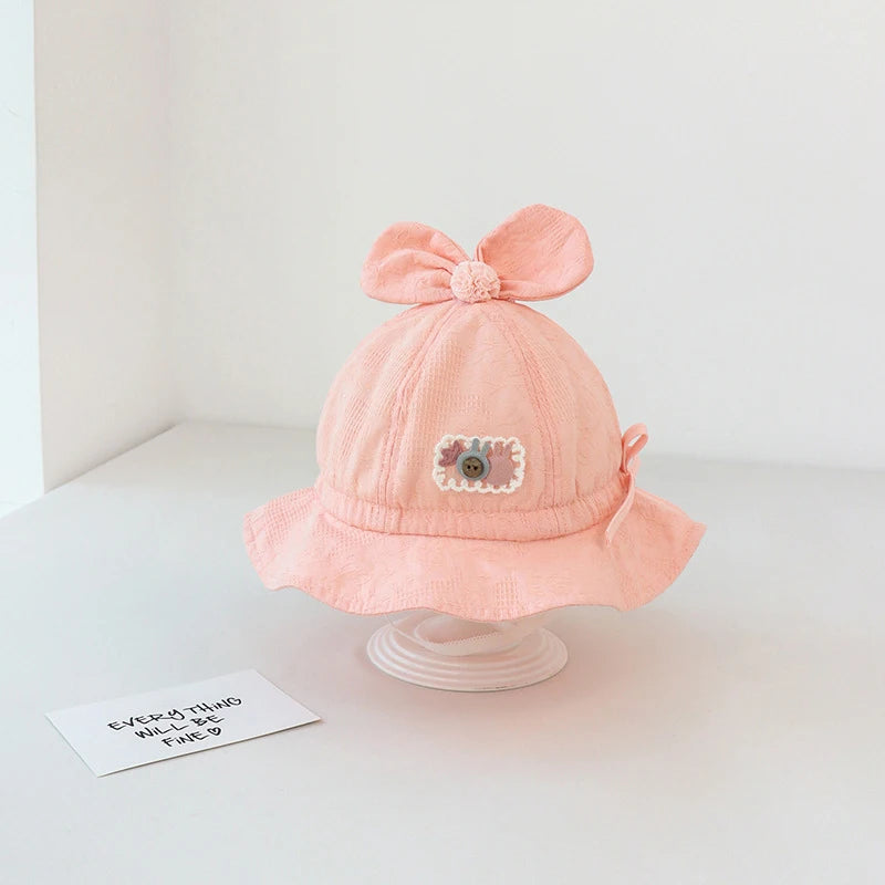 Princess Ruffle Bow Rabbit Baby Bucket Hat
