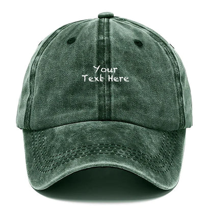 Custom Text Vintage Washed Cotton Baseball Cap