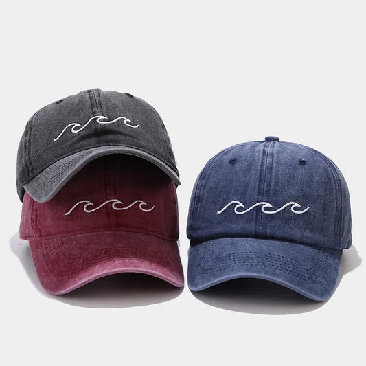 Cotton Geometric Embroidery Adjustable Outdoor Baseball Cap