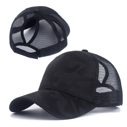 Camouflage Mesh Ponytail Baseball Cap