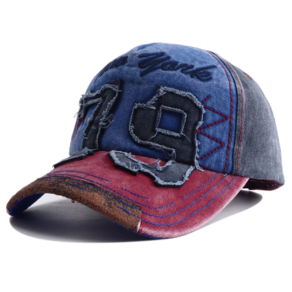 Unisex Washed Cotton Embroidered Letter Baseball Cap