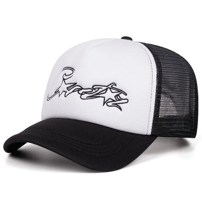 C Star Embroidered Mesh Baseball Hat