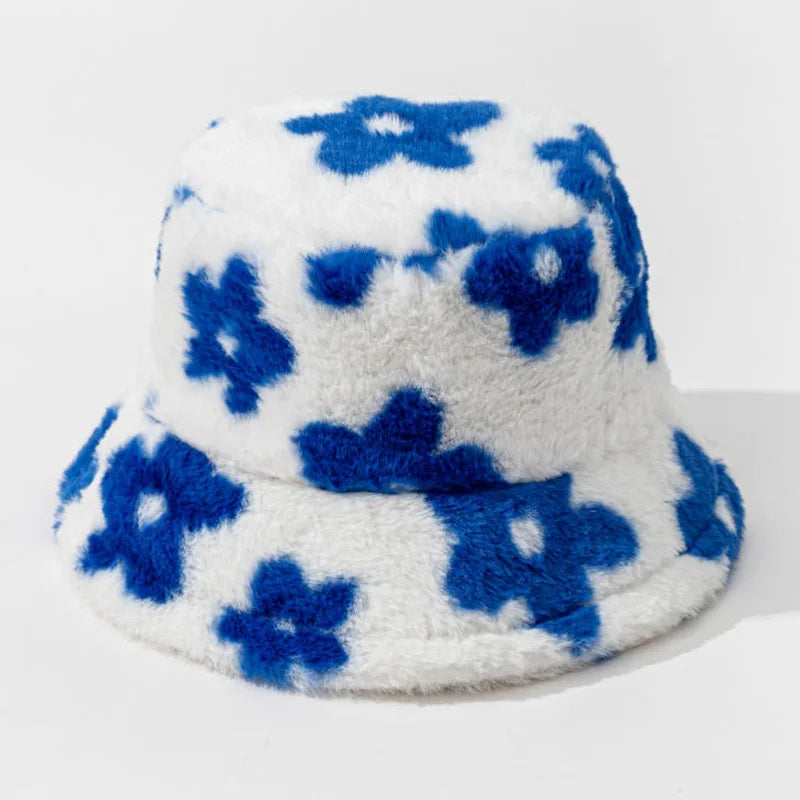 Stamp Print Warm Bucket Hat