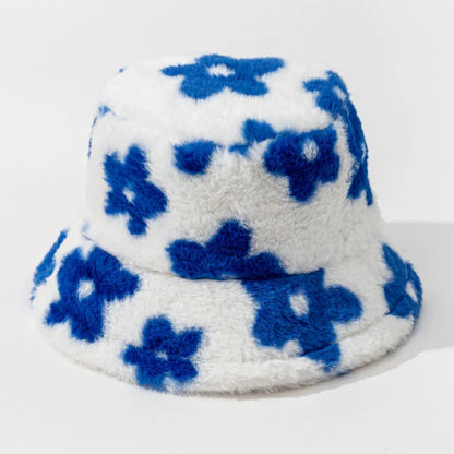 Stamp Print Warm Bucket Hat