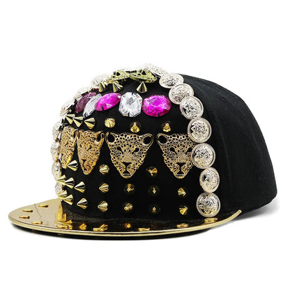 Luxury Rivet Punk Snapback Cap