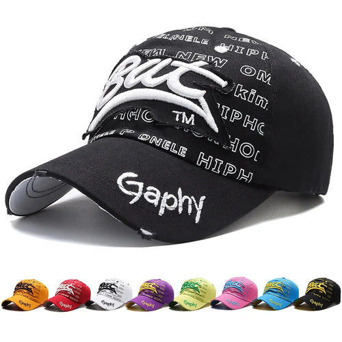 Korean Hip Hop Letter Embroidered Baseball Cap