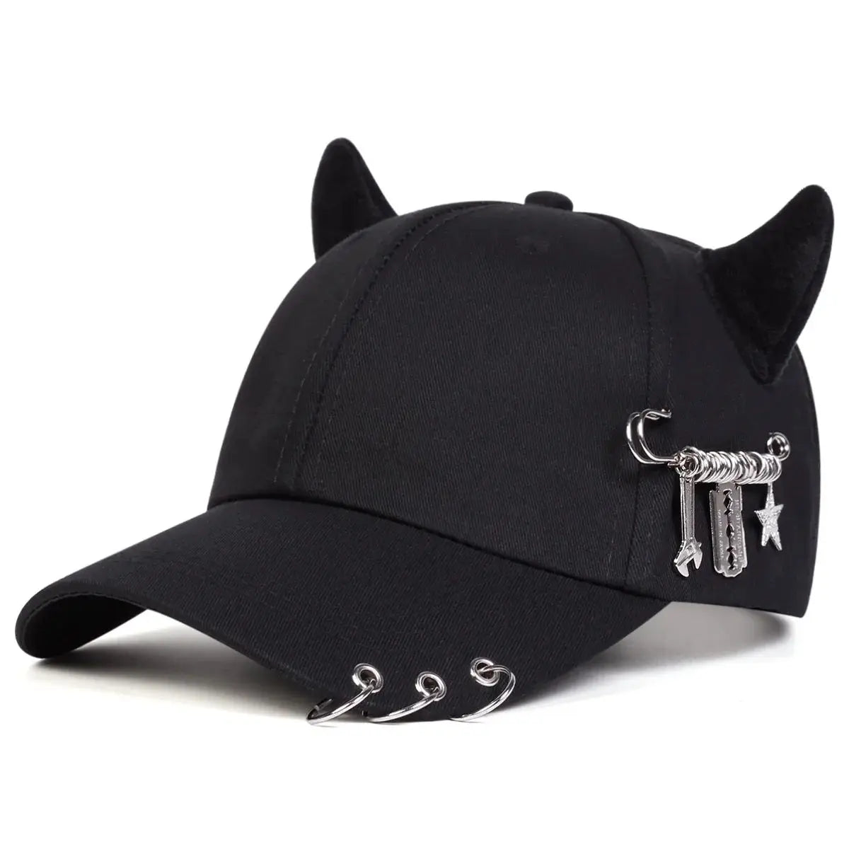 Cow Horn Iron Ring Baseball Cap