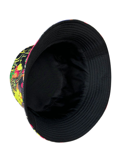 Retro 90s Graffiti Reversible Foldable Bucket Hat
