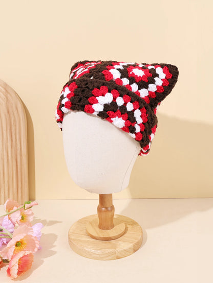 Cute Cat Ear Crochet Bucket Hat