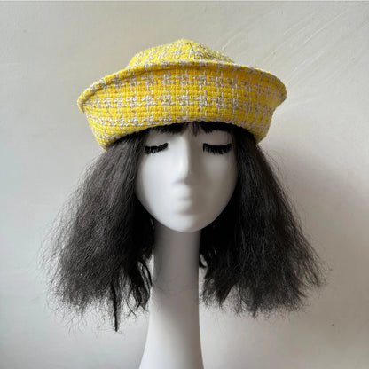 Plaid Turned-Brim Bucket Hat