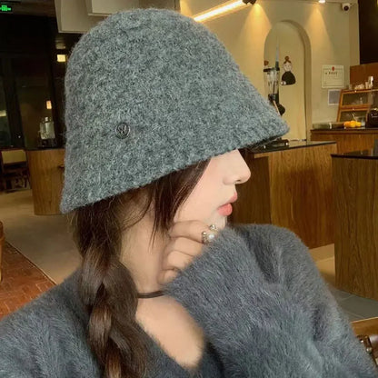 Unisex Knitted Winter Warm Fisherman Bucket Hat