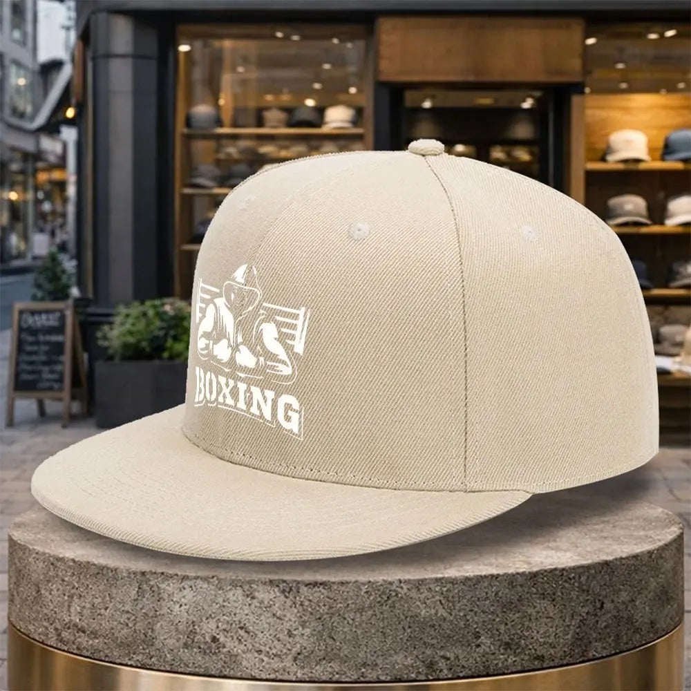 Boxing Streetwear Flat Brim Adjustable Snapback Cap
