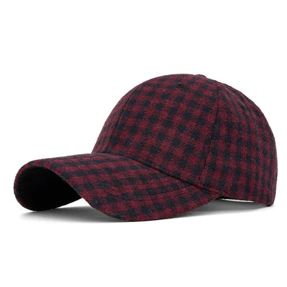 Classic Plaid Hard Brim Face Slimming Duckbill Baseball Hat