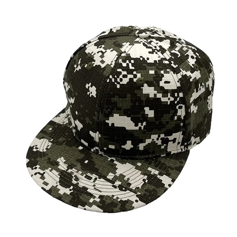 Digital Camo Harajuku Flat Brim Snapback Cap