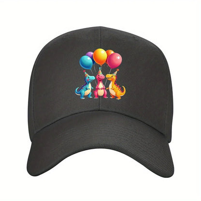Cute Dinosaur Balloon Print Unisex Adjustable Baseball Cap