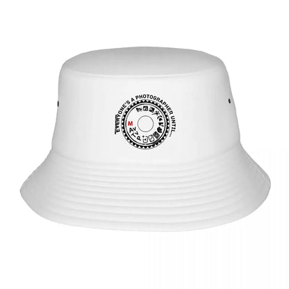 Circular Badge Graphic Winter Bucket Hat