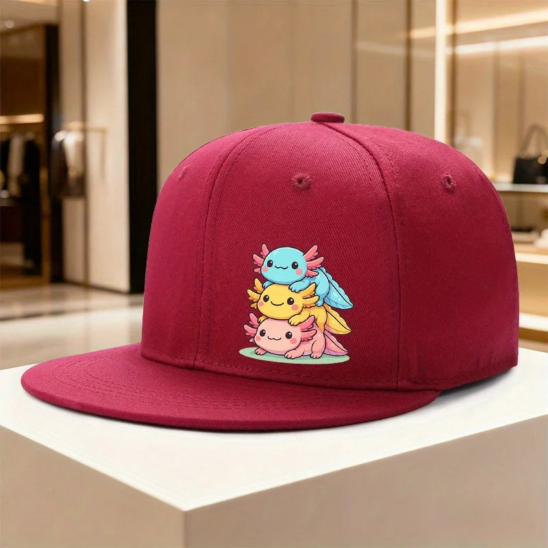 Cute Axolotl Stack Graphic Snapback Cap
