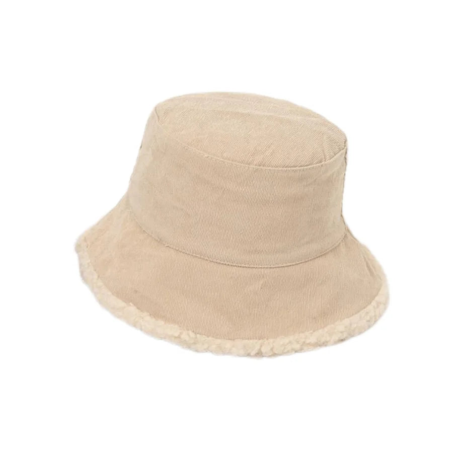Children Double Sided Lamb Wool Bucket Hat