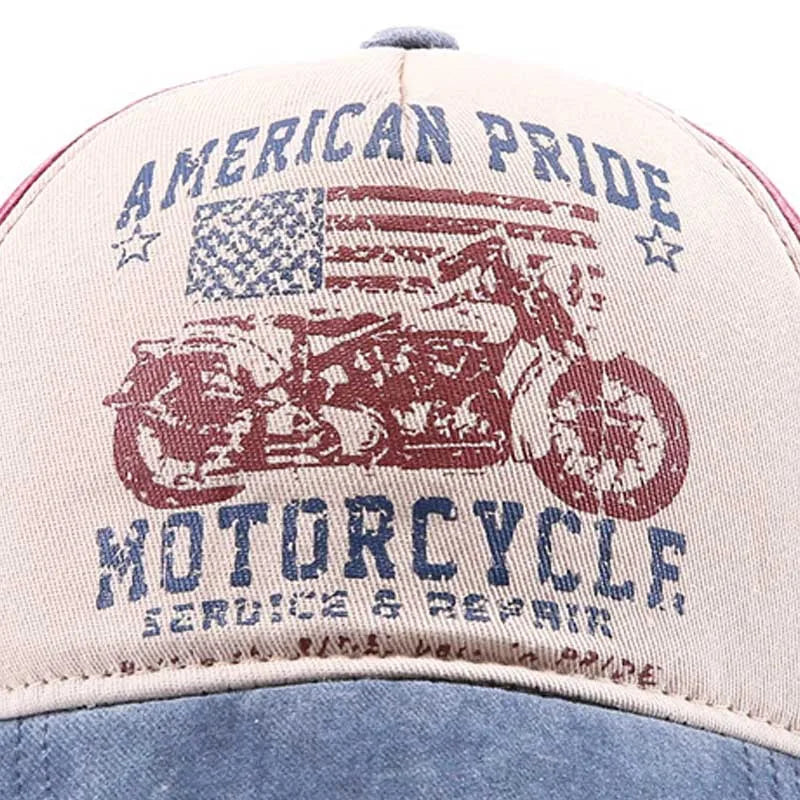 Motorcycle Embroidered Hip Hop Snapback Cap