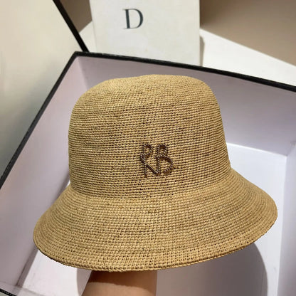 Designer Raffia Straw Summer Bucket Hat