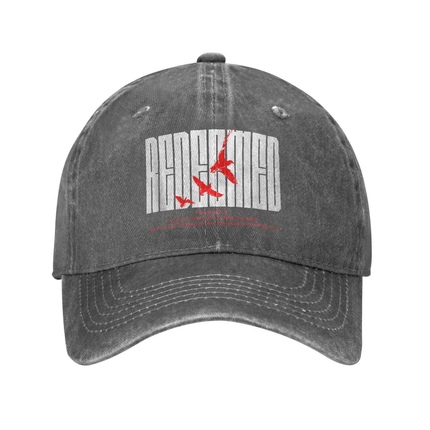 Redeemed Christian Distressed Denim Washed Baseball Cap