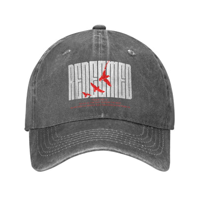 Redeemed Christian Distressed Denim Washed Baseball Cap