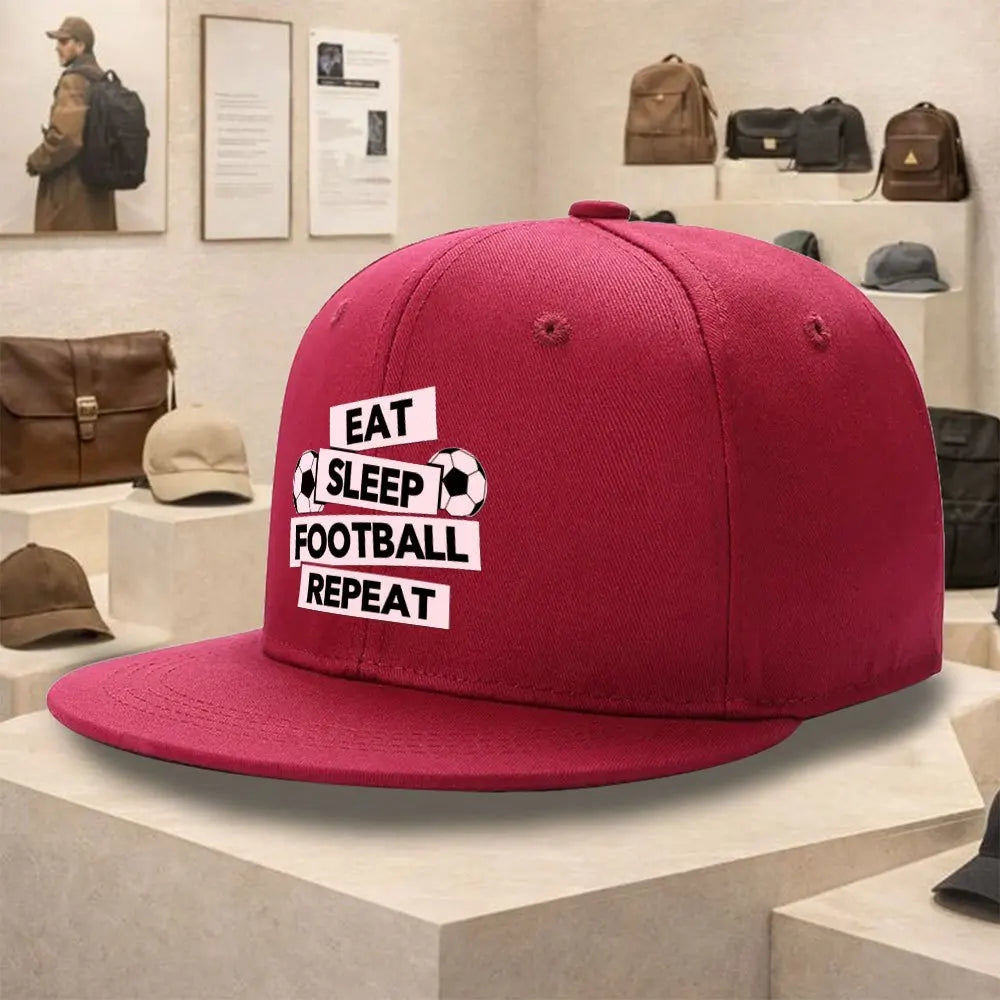 Eat Sleep Football Repeat Streetwear Snapback Cap